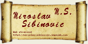Miroslav Sibinović vizit kartica